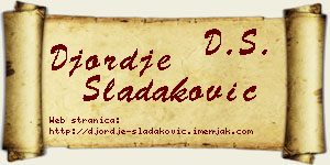 Đorđe Sladaković vizit kartica